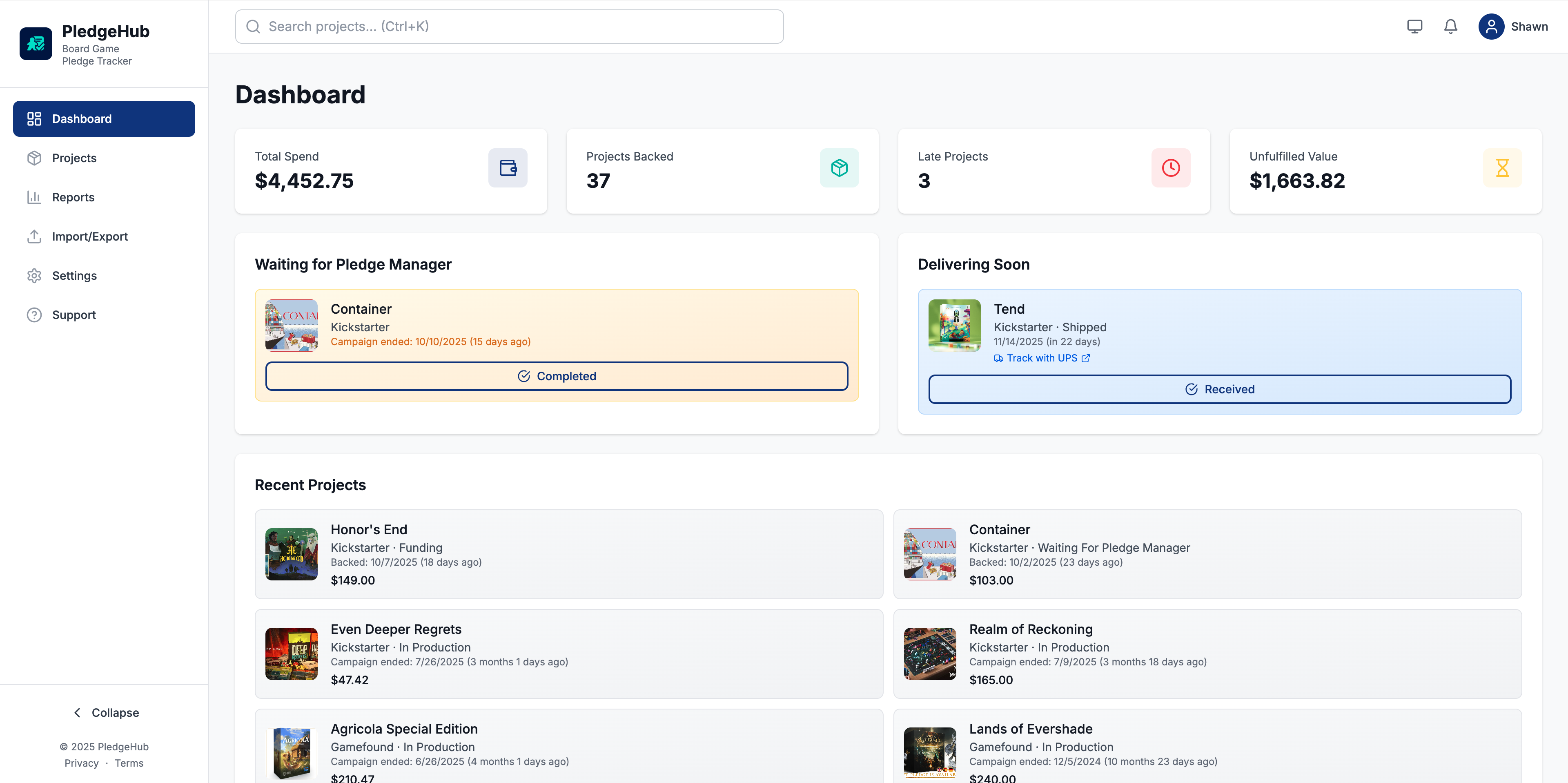 PledgeHub Screenshot